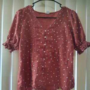 Old Navy Medium Red polka dot top